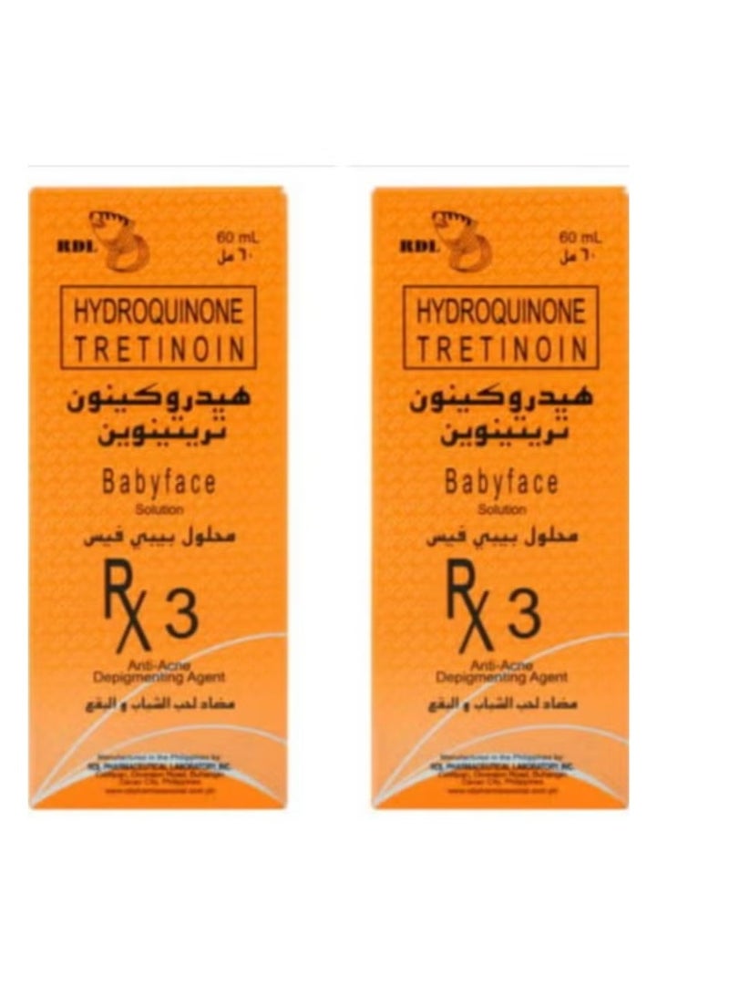 Baby Face solution, anti-acne and spot treatment. 60ml (2 pieces)